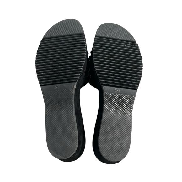 Gilardini Firenze Italian Beaded Black Suede Slip On Sandals Women's Sz. 39 - Picture 8 of 8